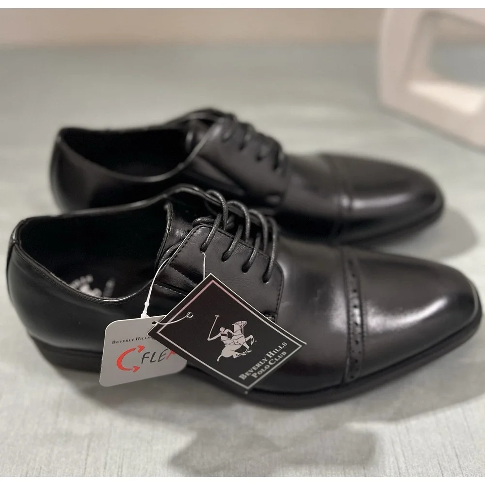Beverly Hills Polo Club Men's Black Dress Shoes Damien New With Box Size 11